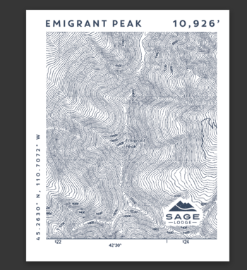 Emigrant Peak Topographic Sticker