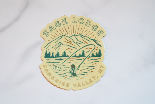 Sage Lodge Fly Fisher Sticker