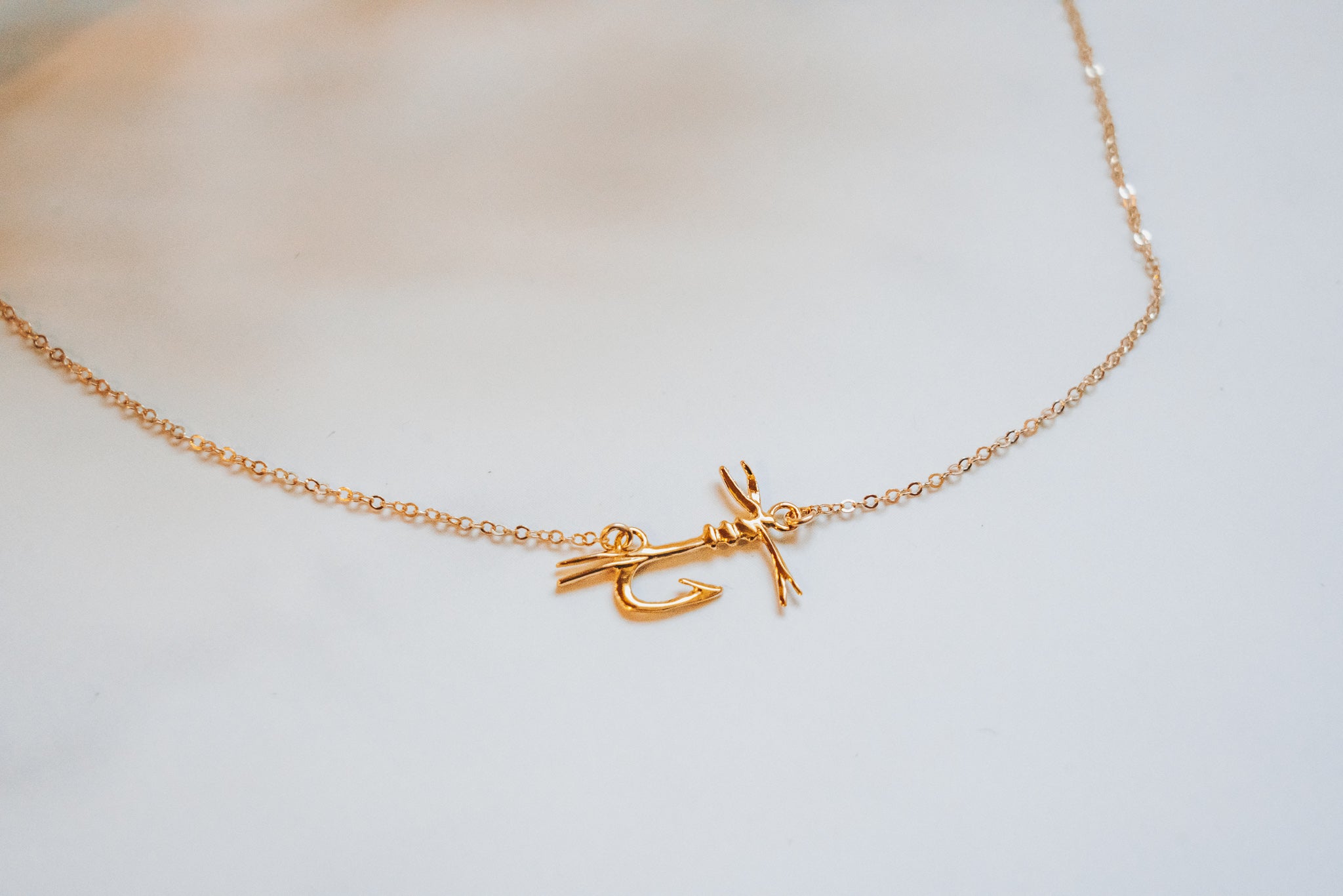 Fly Fishing Pendant Necklace