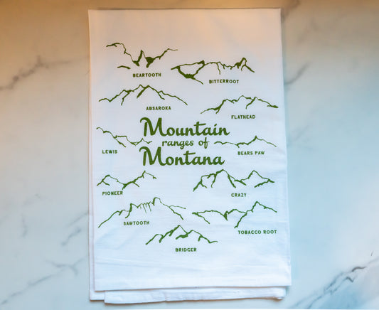 Montana Mountain Ranges Kitchen Towel