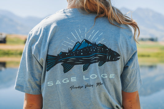 Sage Lodge Blue Fish Short Sleeve T-shirt