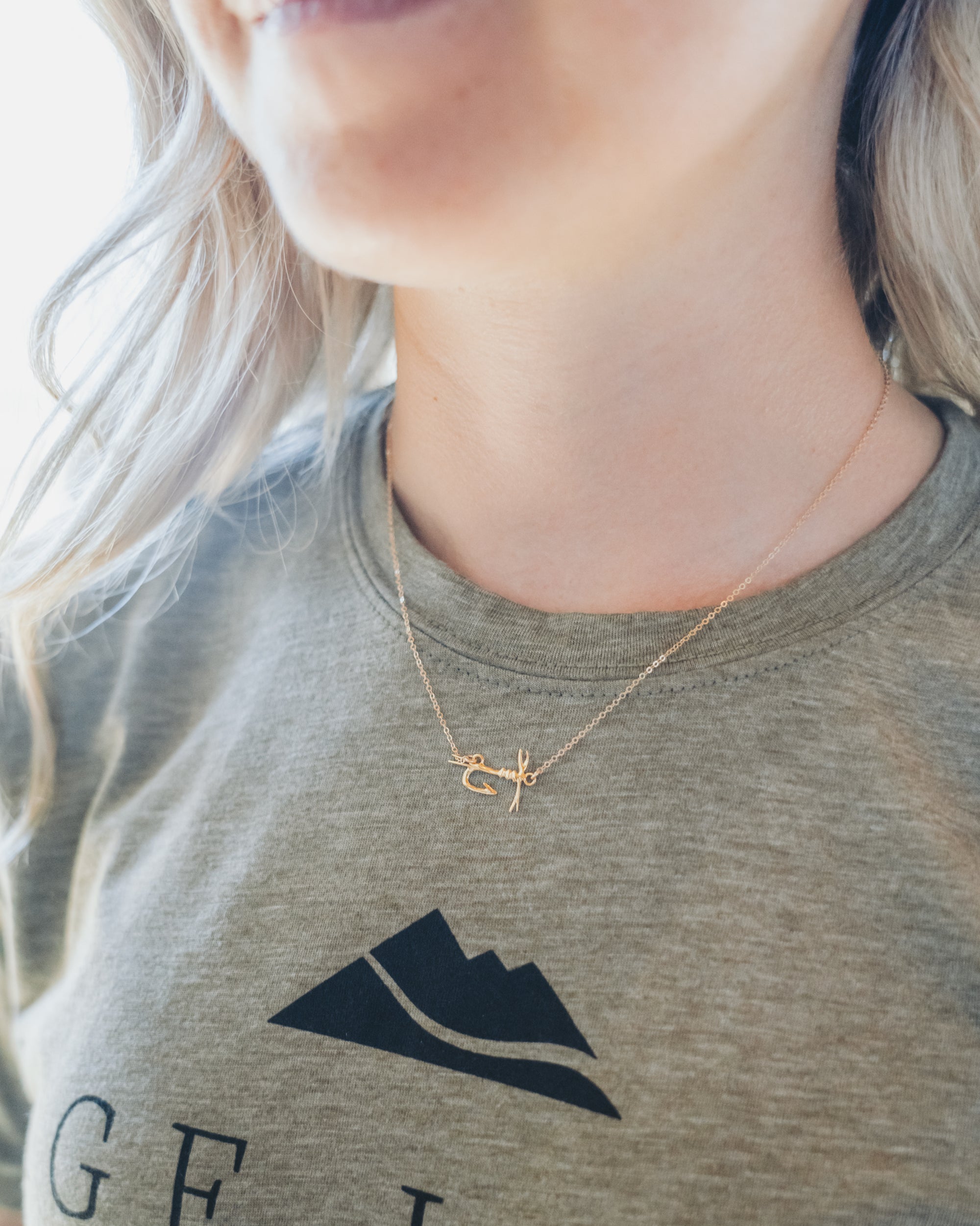 Fly Fishing Pendant Necklace