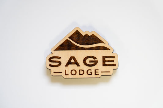 Sage Lodge Wood Magnet