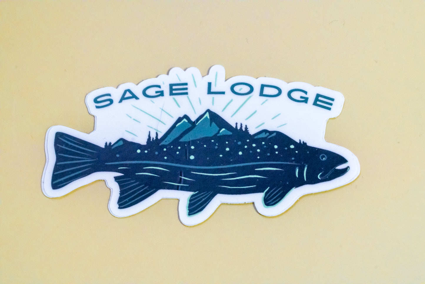 Sage Lodge Blue Fish Sticker